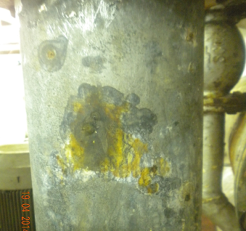 Corrosion pit on the pipe surface